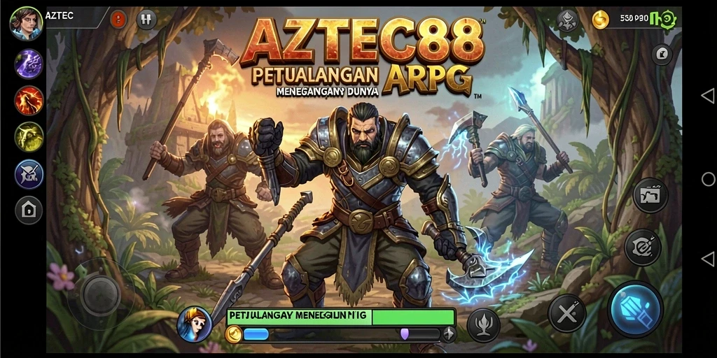 Screenshot AZTEC88 menampilkan aksi mendebarkan dalam dunia ARPG.