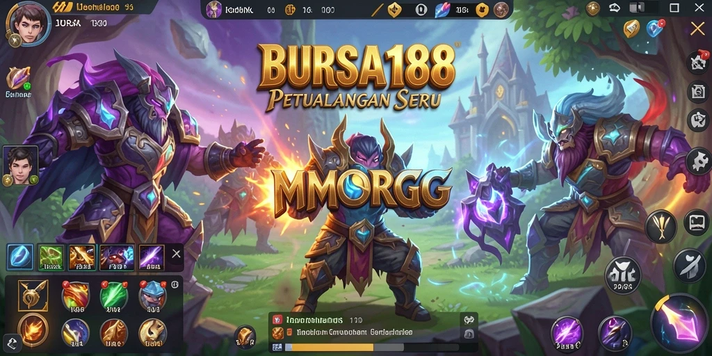 Tampilan utama gameplay BURSA188 yang imersif dalam MMORPG.