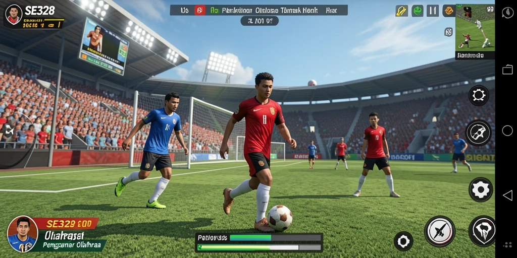 Screenshot utama SE328 yang menampilkan aksi seru dalam permainan olahraga.